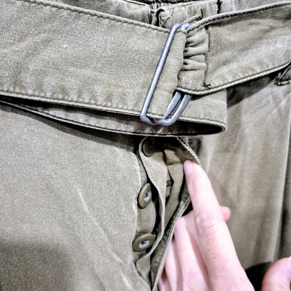 Free People High Rise Khaki Cargo Pants - Picture 6 of 11